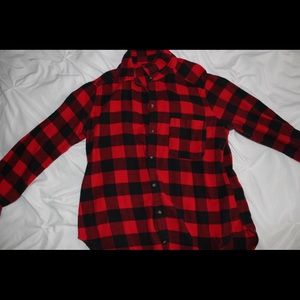 Hollister Red and black plaid flannel!